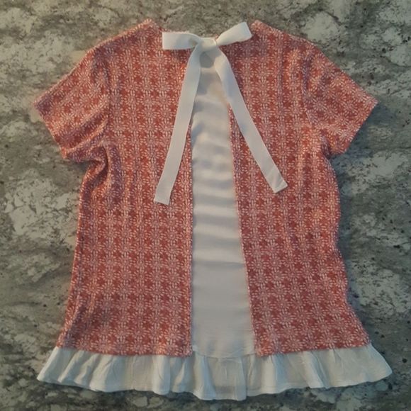 Tommy Hilfiger Bow Back Flower Top Shirt Small - Picture 3 of 3